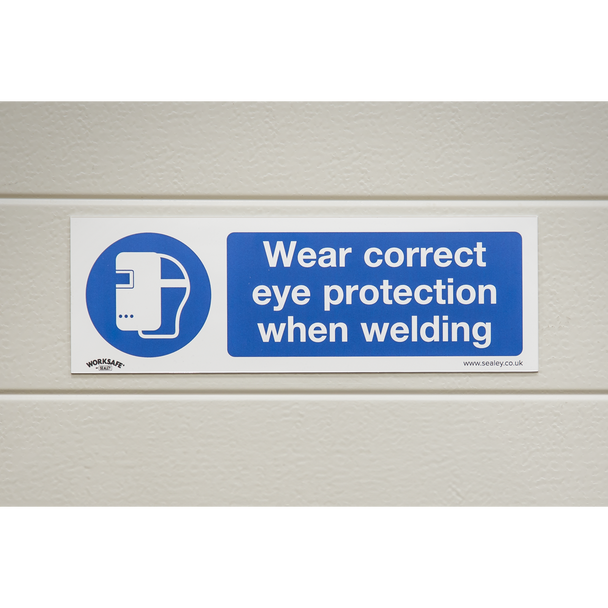 Sealey SS54V1 ⏐ Worksafe® Wear Eye Protection When Welding Safety Sign - Self-Adhesive Vinyl