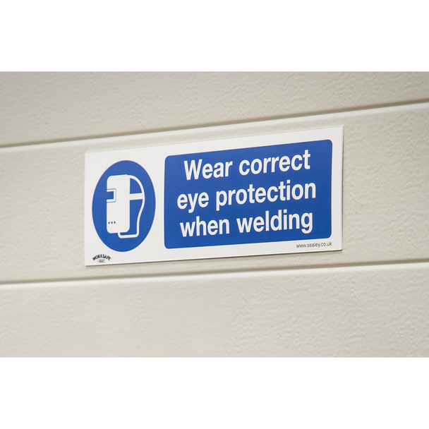 Sealey SS54V1 ⏐ Worksafe® Wear Eye Protection When Welding Safety Sign - Self-Adhesive Vinyl