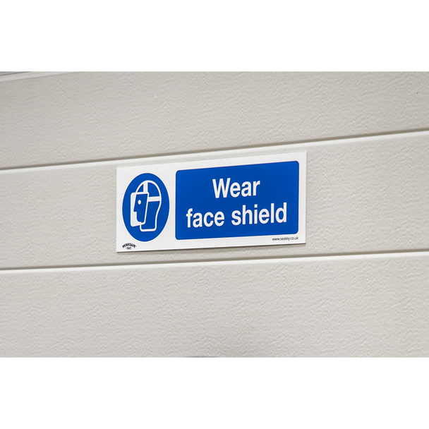Sealey SS55P10 ⏐ Worksafe® Wear Face Shield Safety Sign, Rigid Plastic - Pack of 10