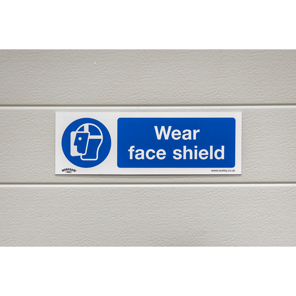 Sealey SS55V1 ⏐ Worksafe® Wear Face Shield Safety Sign - Self-Adhesive Vinyl
