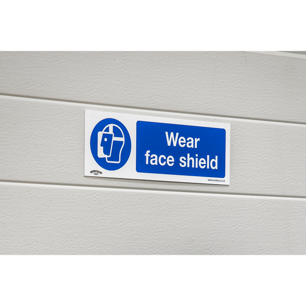 Sealey SS55V1 ⏐ Worksafe® Wear Face Shield Safety Sign - Self-Adhesive Vinyl