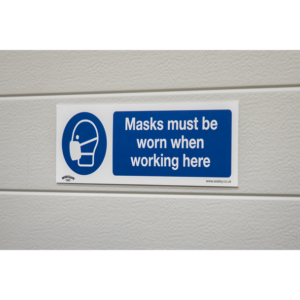 Sealey SS57P1 ⏐ Worksafe® Masks Must Be Worn Safety Sign - Rigid Plastic
