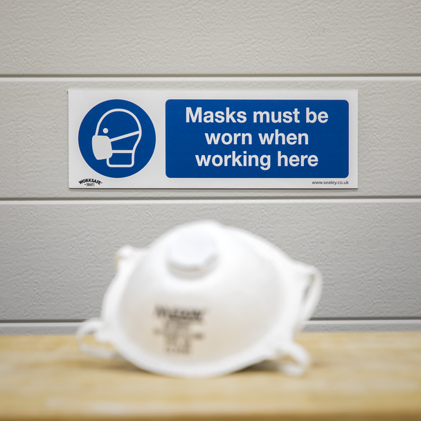 Sealey SS57P1 ⏐ Worksafe® Masks Must Be Worn Safety Sign - Rigid Plastic