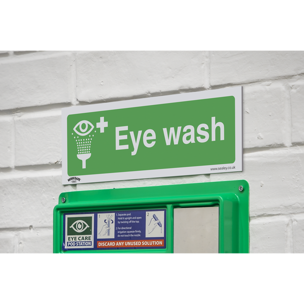 Sealey SS58P1 ⏐ Worksafe® Eye Wash Safety Sign - Rigid Plastic