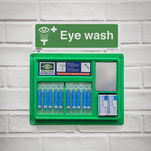 Sealey SS58P1 ⏐ Worksafe® Eye Wash Safety Sign - Rigid Plastic