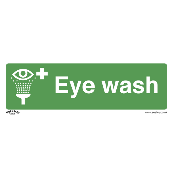 Sealey SS58V1 ⏐ Worksafe® Eye Wash Safety Sign - Self-Adhesive Vinyl