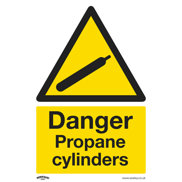 Sealey SS62V1 ⏐ Worksafe® Danger Propane Cylinders Safety Sign - Self-Adhesive Vinyl