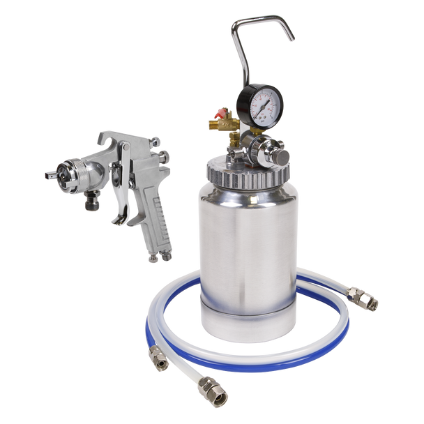Sealey SSG1P ⏐ Pressure Pot System with Spray Gun & Hoses 1.8mm Set-Up