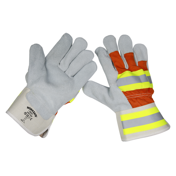 Sealey SSP14HV ⏐ Worksafe® Reflective Rigger's Gloves - Pair