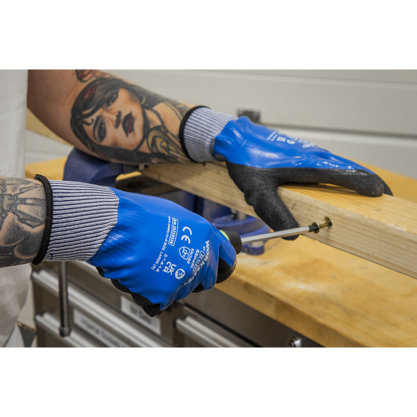 Sealey SSP49L ⏐ Worksafe® Waterproof Latex Gloves, Large - Pair