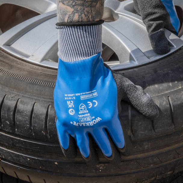 Sealey SSP49L ⏐ Worksafe® Waterproof Latex Gloves, Large - Pair
