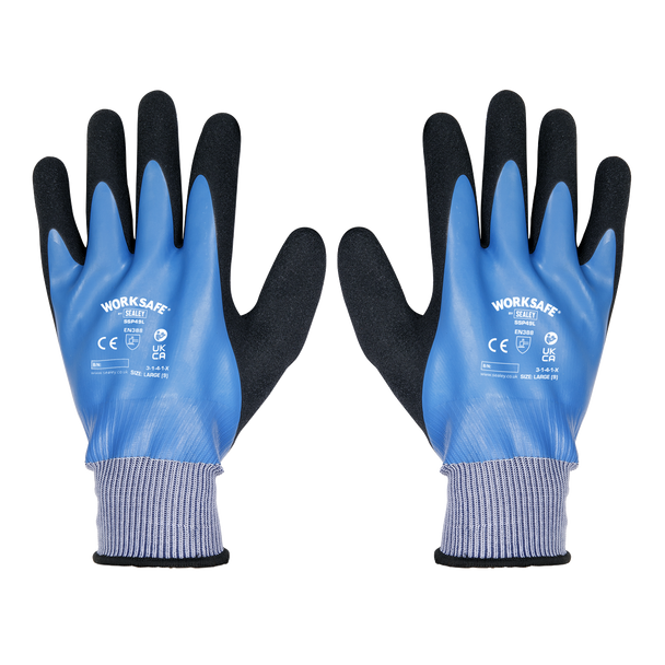Sealey SSP49L ⏐ Worksafe® Waterproof Latex Gloves, Large - Pair