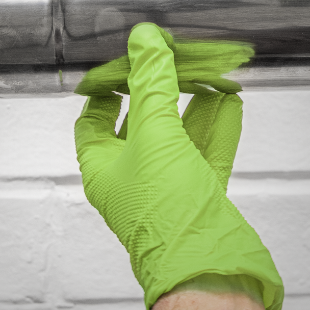 Sealey SSP54L ⏐ Diamond Grip Extra-Thick Nitrile Powder-Free Gloves, Hi-Vis Green, Large - Pack of 50