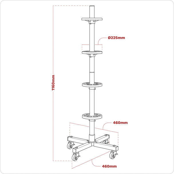 Sealey STR004COMBO ⏐ Wheel Storage Trolley with Cover 100kg Capacity