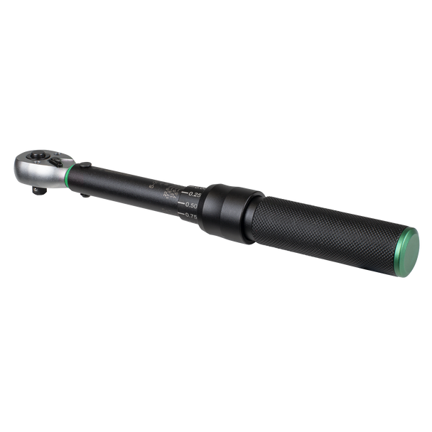 Sealey STW901B ⏐ Torque Wrench Micrometer 1/4"Sq Drive Calibrated 5-25Nm - Premier Black