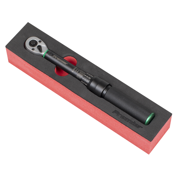 Sealey STW901B ⏐ Torque Wrench Micrometer 1/4"Sq Drive Calibrated 5-25Nm - Premier Black