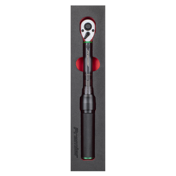 Sealey STW901B ⏐ Torque Wrench Micrometer 1/4"Sq Drive Calibrated 5-25Nm - Premier Black