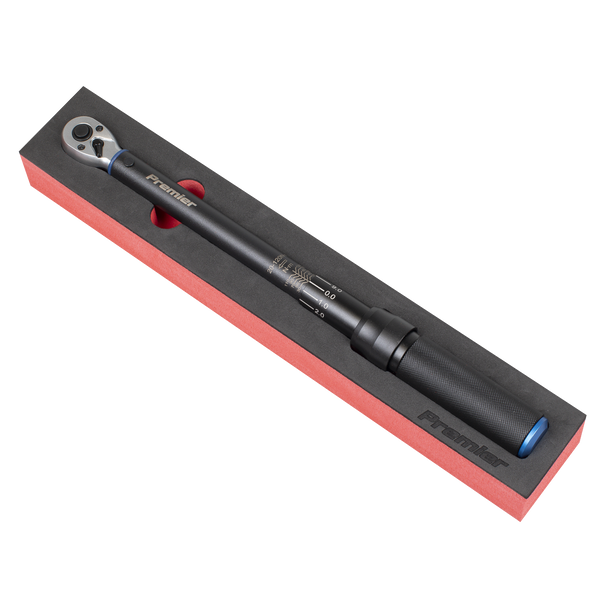 Sealey STW903B ⏐ Torque Wrench Micrometer 3/8"Sq Drive Calibrated 20-120Nm - Premier Black