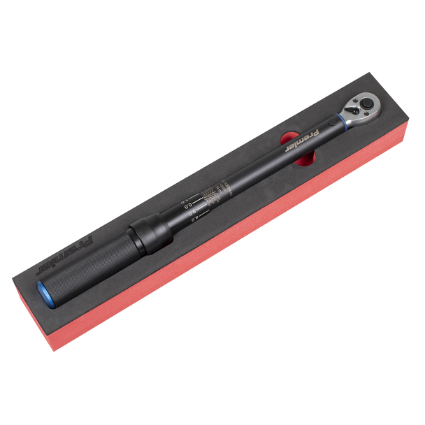 Sealey STW903B ⏐ Torque Wrench Micrometer 3/8"Sq Drive Calibrated 20-120Nm - Premier Black