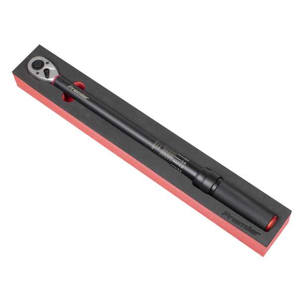 Sealey STW904B ⏐ Torque Wrench Micrometer 1/2"Sq Drive Calibrated 40-220Nm - Premier Black