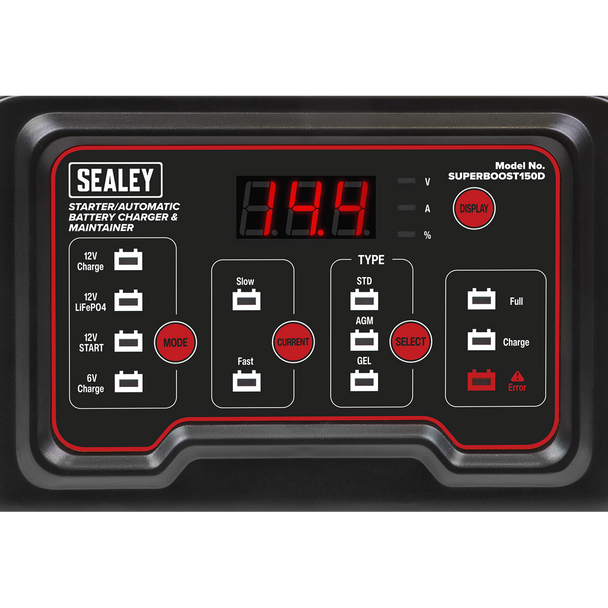 Sealey SUPERBOOST150D ⏐ 6/12V Automatic Battery Charger & Maintainer 150A Starter/15A