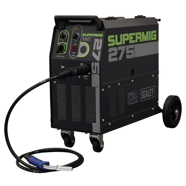Sealey SUPERMIG275 ⏐ Professional Gas/Gasless MIG Welder with Binzel® Euro Torch 270A 230V