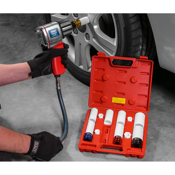 Sealey SX030 ⏐ Alloy Wheel Impact Socket Set 1/2"Sq Drive 4pc