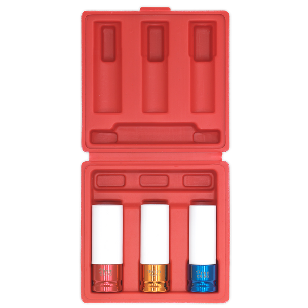 Sealey SX031 ⏐ Alloy Wheel Impact Socket Set 1/2"Sq Drive 3pc