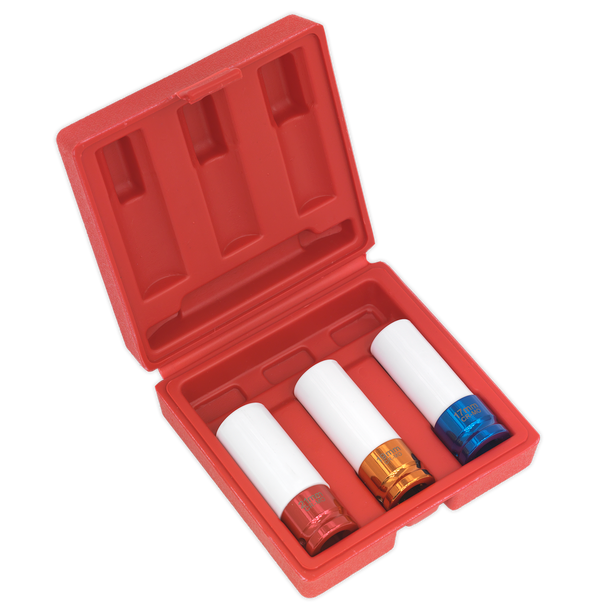 Sealey SX031 ⏐ Alloy Wheel Impact Socket Set 1/2"Sq Drive 3pc