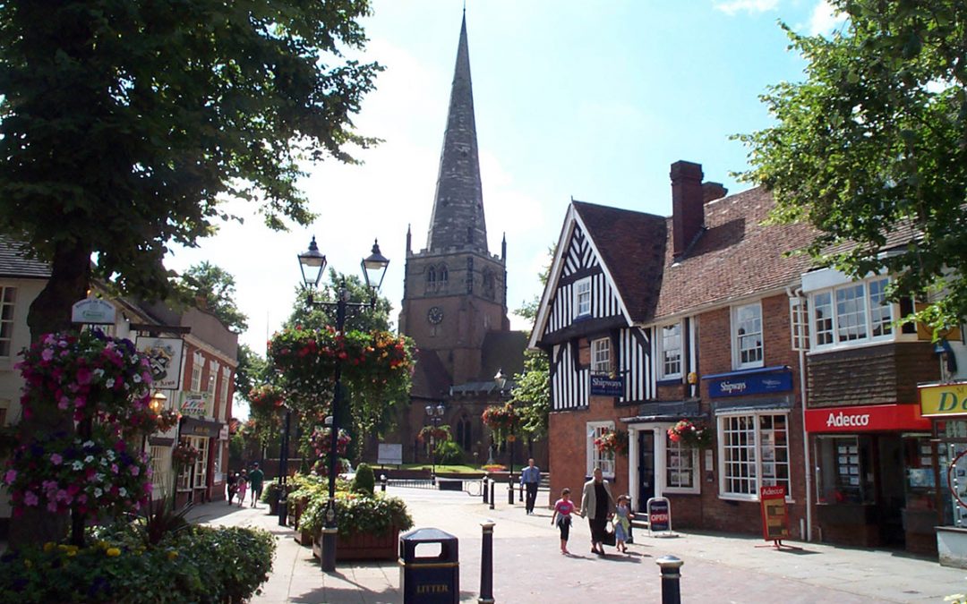 Solihull High Street church view