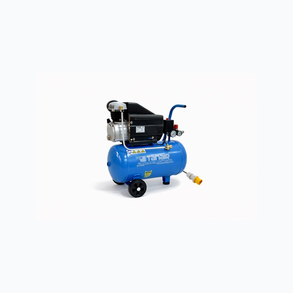 Tanair TAN-PC 1.5/110/25L (110 Volts) ⏐ 6.7 CFM 8 Bar Piston Compressor with 25 Litre Receiver