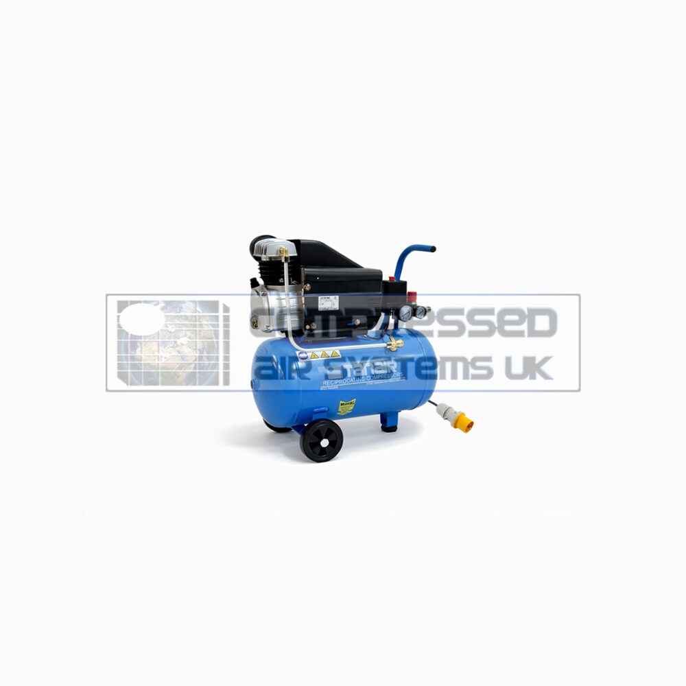 Tanair TAN-PC 1.5/110/25L (110 Volts) ⏐ 6.7 CFM 8 Bar Piston Compressor with 25 Litre Receiver