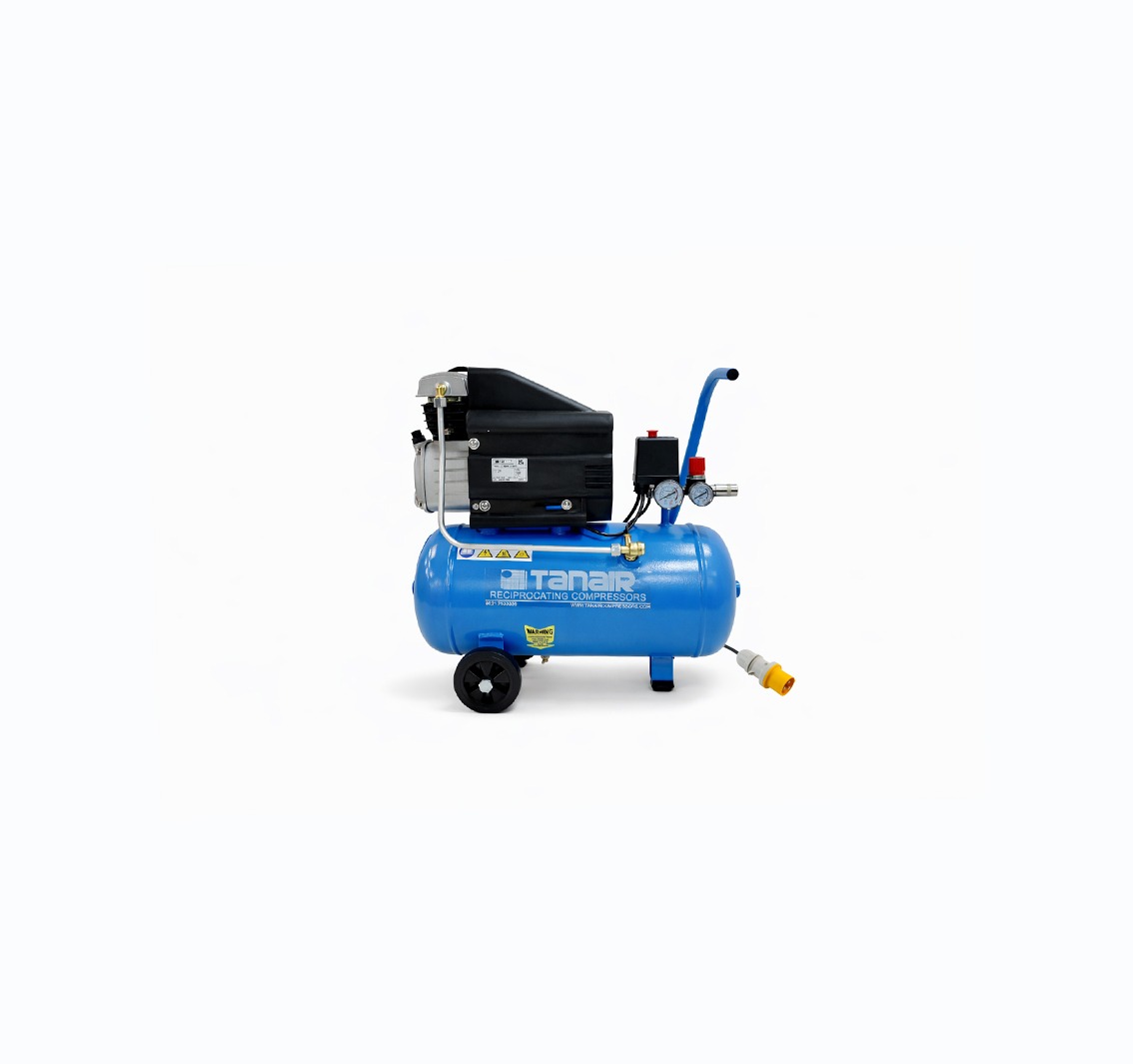 Tanair TAN-PC 1.5/110/25L (110 Volts) ⏐ 6.7 CFM 8 Bar Piston Compressor with 25 Litre Receiver