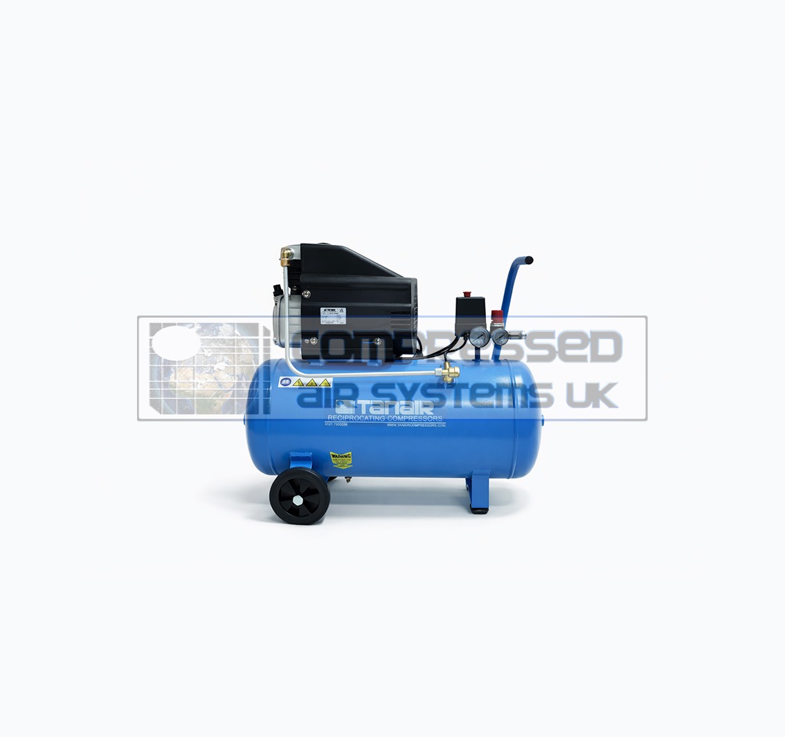 Tanair TAN-PC 1.5/230/50L (230 Volts) ⏐ 6.7 CFM 8 Bar Piston Compressor with 50 Litre Receiver