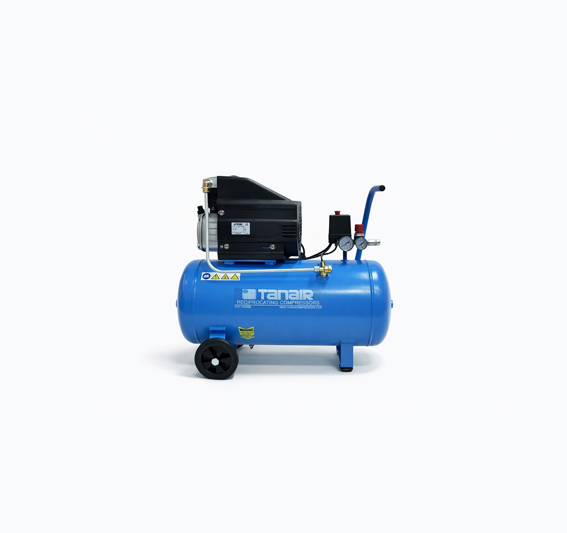 Tanair TAN-PC 1.5/230/50L (230 Volts) ⏐ 6.7 CFM 8 Bar Piston Compressor with 50 Litre Receiver