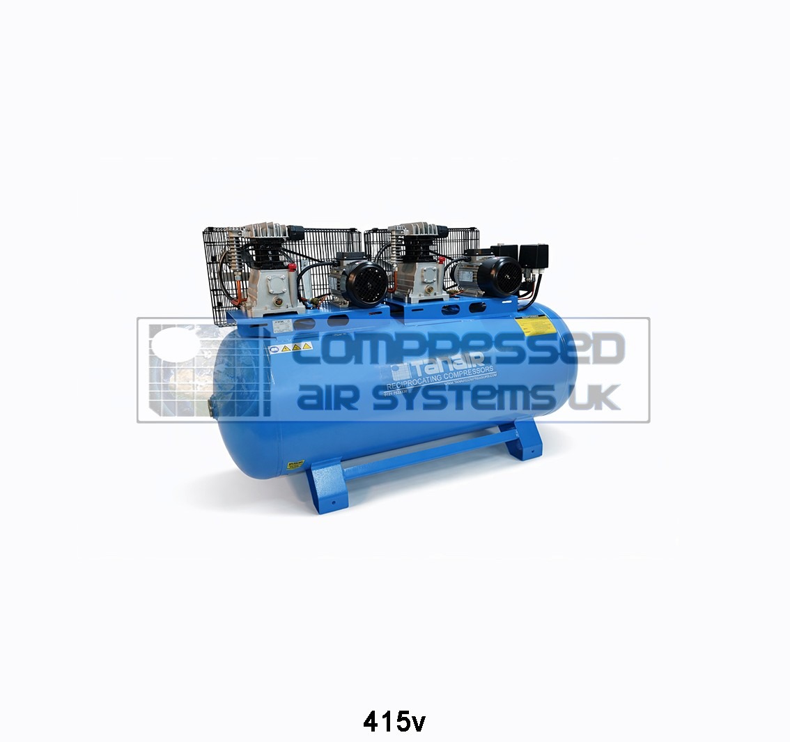 Tanair TAN-PCB 1.5/415/270L-T (415 Volts) ⏐ 7.6 x 2 CFM 10 Bar Tandem Air Compressor with 270 Litre Air Receiver