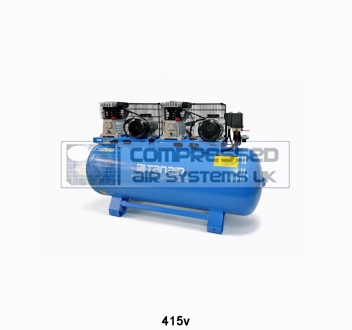 Tanair TAN-PCB 1.5/415/270L-T (415 Volts) ⏐ 7.6 x 2 CFM 10 Bar Tandem Air Compressor with 270 Litre Air Receiver