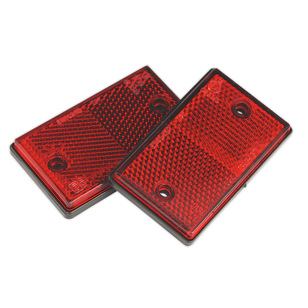 Sealey TB24 ⏐ Reflex Reflector Oblong Red - Pack of 2