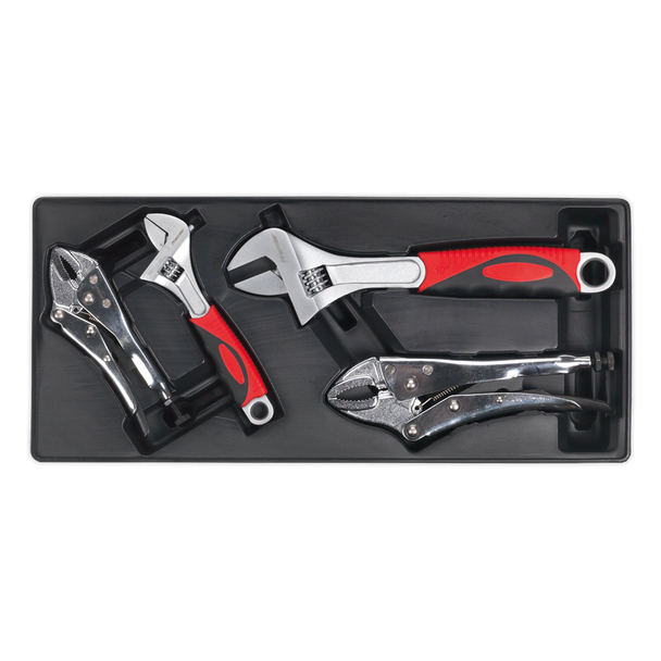 Sealey TBT04 ⏐ Premier Locking Pliers & Adjustable Wrench Set with Tool Tray 4pc