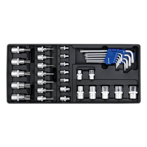 Sealey TBT08 ⏐ Premier TRX-Star* Key, Socket Bit & Socket Set with Tool Tray 35pc