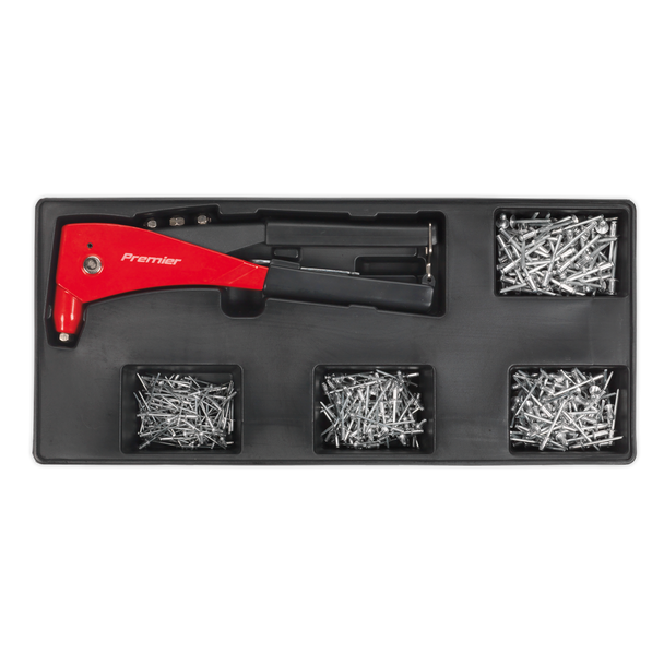 Sealey TBT15 ⏐ Premier Riveter & Assorted Rivet Set with Tool Tray 400pc