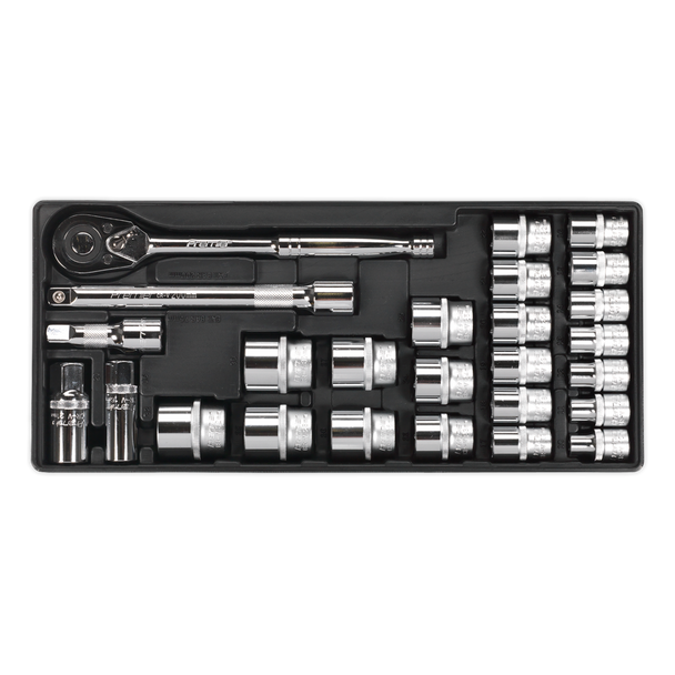 Sealey TBT21 ⏐ Premier Socket Set with Tool Tray 1/2"Sq Drive 26pc