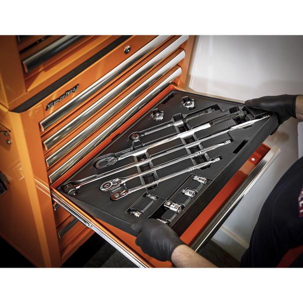 Sealey TBT32 ⏐ Premier Ratchet, Torque Wrench, Breaker Bar & Socket Adaptor Set with Tool Tray 13pc