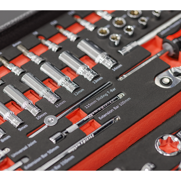 Sealey TBT40 ⏐ Socket Set with Tool Tray 1/4"Sq Drive 44pc