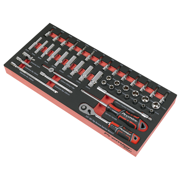 Sealey TBT40 ⏐ Socket Set with Tool Tray 1/4"Sq Drive 44pc