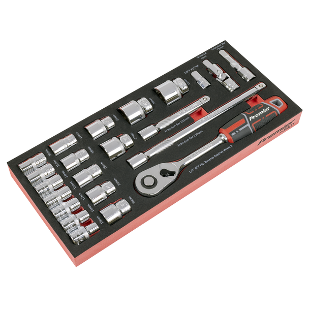 Sealey TBT42 ⏐ Socket Set with Tool Tray 1/2"Sq Drive 22pc