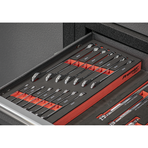 Sealey TBT48 ⏐ Combination Spanner Set with Tool Tray 15pc