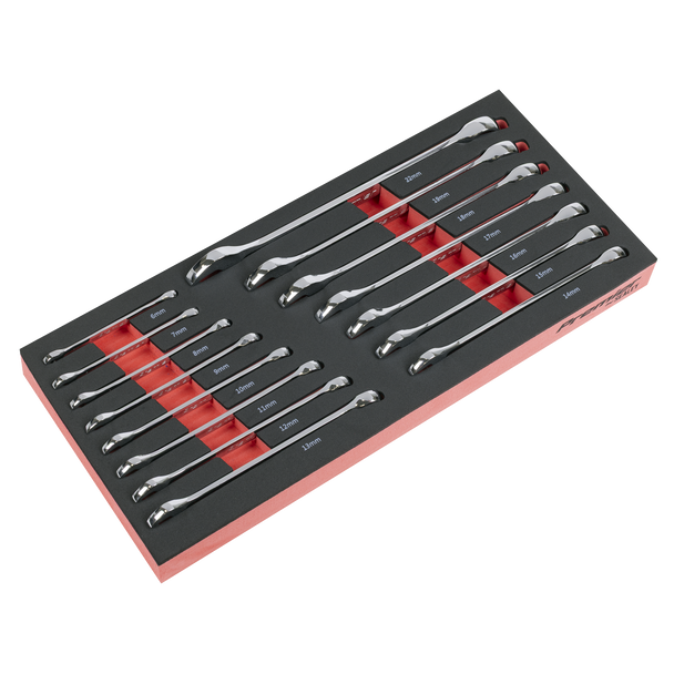 Sealey TBT48 ⏐ Combination Spanner Set with Tool Tray 15pc