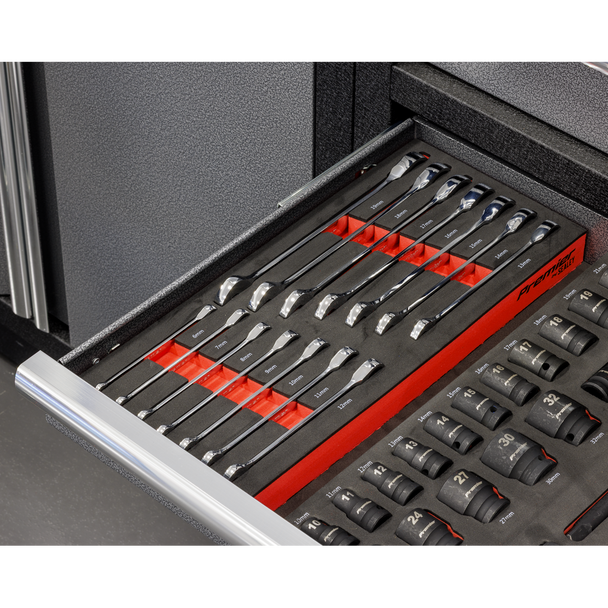 Sealey TBT49 ⏐ Ratchet Spanner Set with Tool Tray 14pc