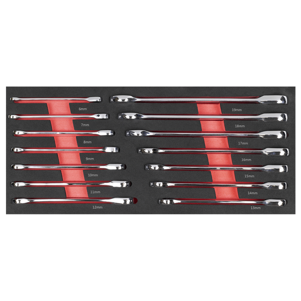 Sealey TBT49 ⏐ Ratchet Spanner Set with Tool Tray 14pc